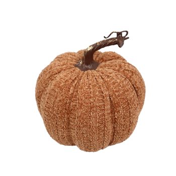 FALL PUMPKIN FABRIC 6.3"X6.5" LIGHT BROWN W/ STEM VINE