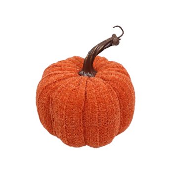 FALL PUMPKIN FABRIC 5.5"X5.5" ORANGE W/ STEM VINE