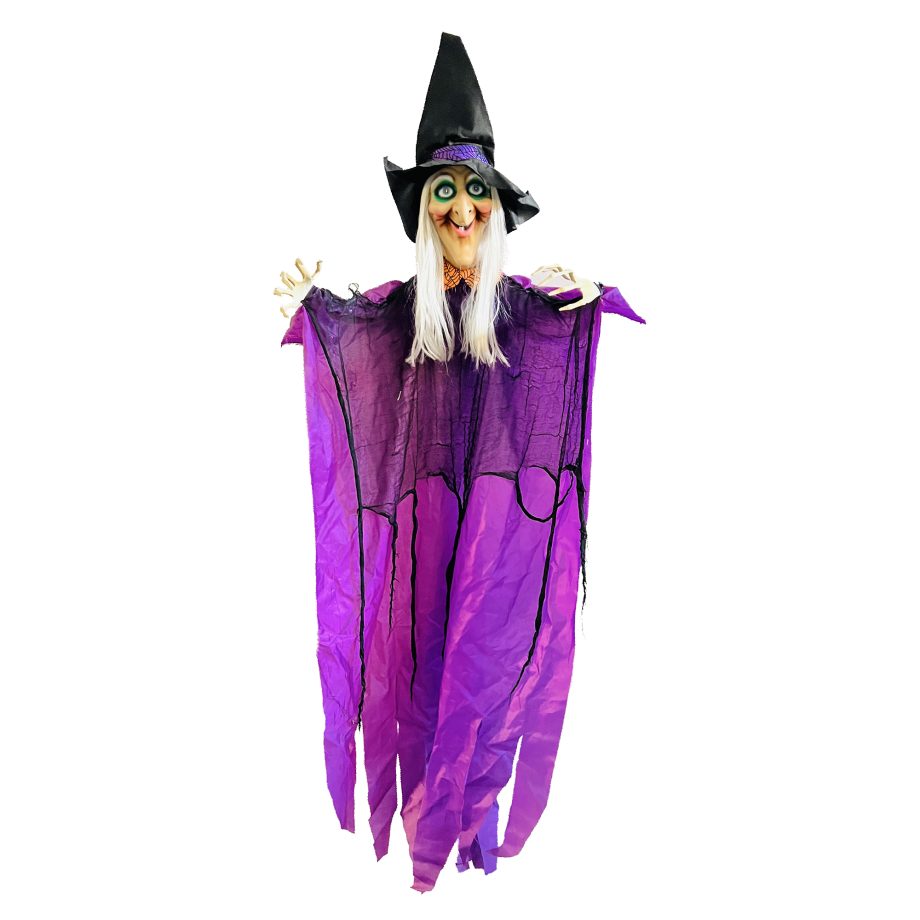 HALLOWEEN HANGING WITCH 72" W/ LIGHTS B/O (3XAAA)