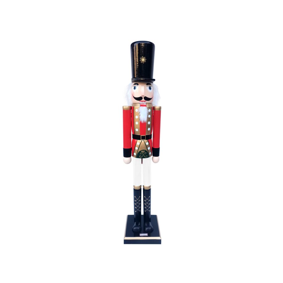 NUTCRACKER WOODEN STANDING 15" RED/WHITE TRADITIONAL SOLDIER'S UNIFORM