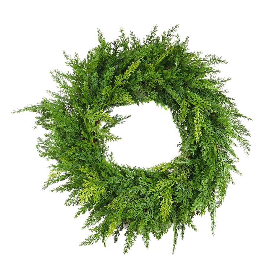 WREATH CEDAR REAL-TOUCH 30" GREEN/NATURAL