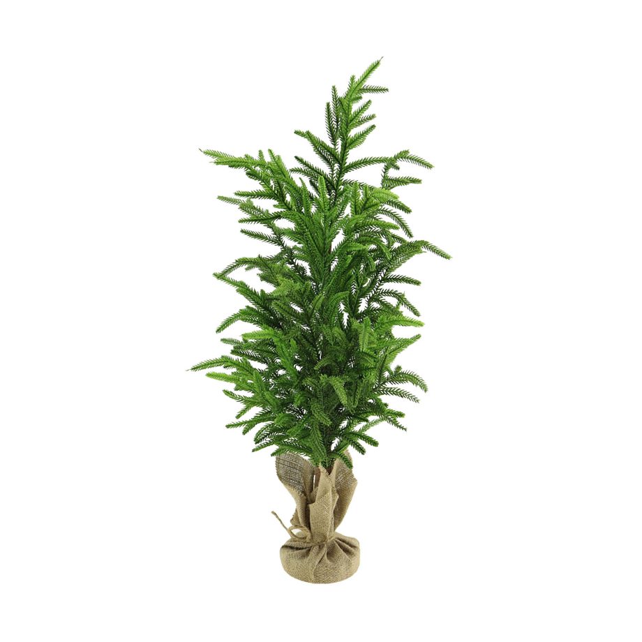 TREE NORFOLK PINE REAL-TOUCH 20" GREEN/NATURAL W/ BURLAP BASE