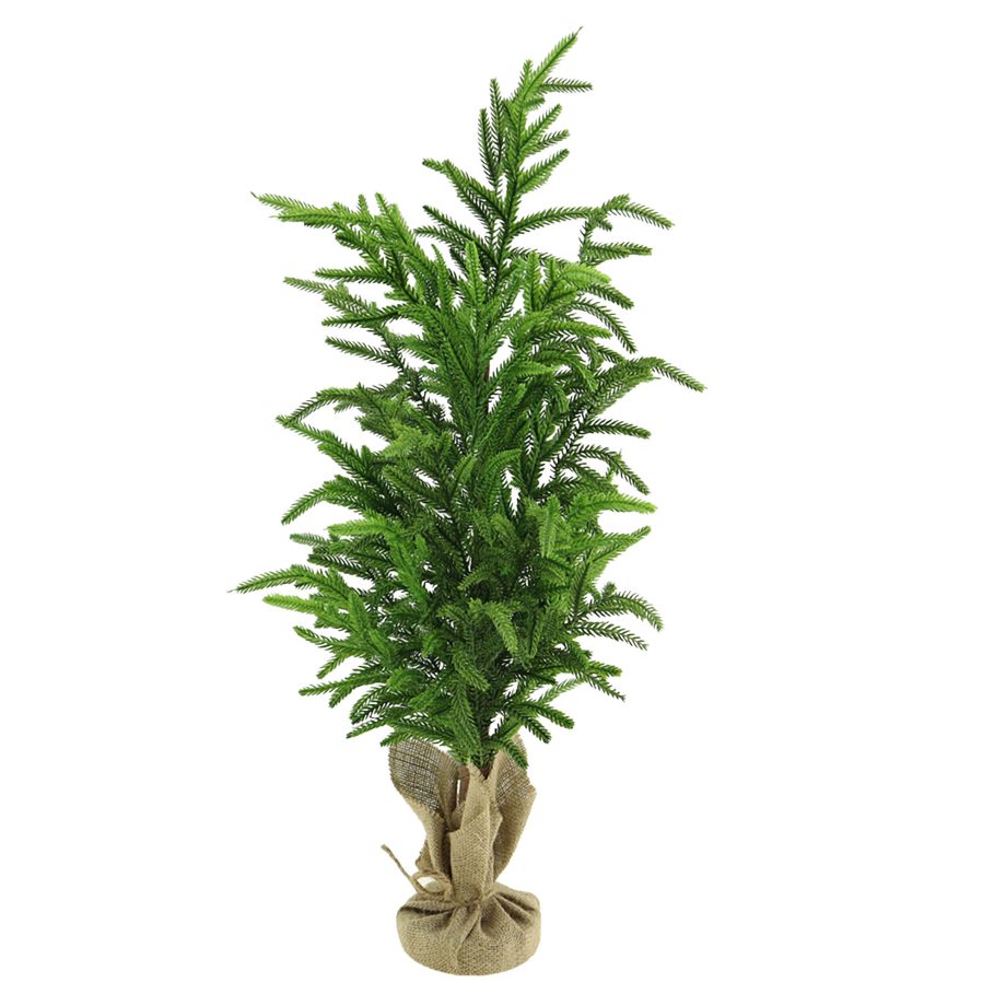 TREE NORFOLK PINE REAL-TOUCH 28" GREEN/NATURAL W/ BURLAP BASE