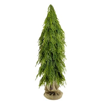 TREE NORFOLK PINE REAL-TOUCH 32" GREEN/NATURAL W/ BURLAP BASE