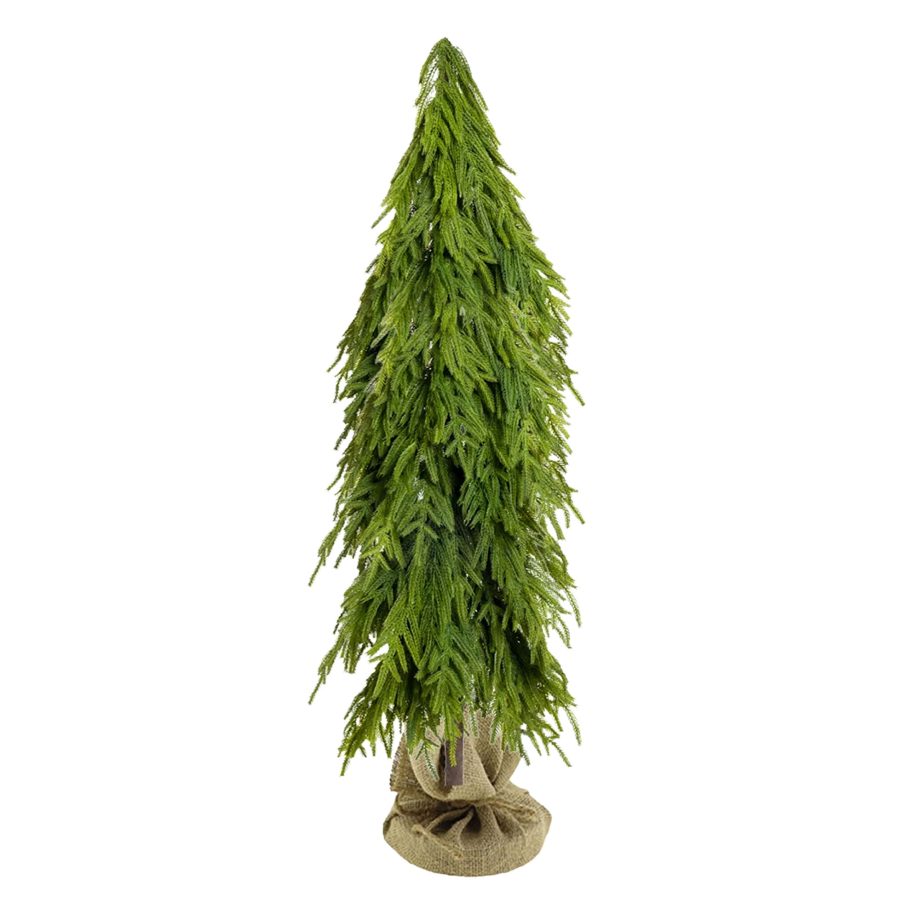 TREE NORFOLK PINE REAL-TOUCH 32" GREEN/NATURAL W/ BURLAP BASE