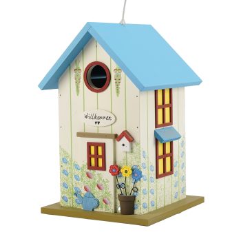 BIRDHOUSE -WHITE SUMMER, 7.1" X 6.7" X 11"
