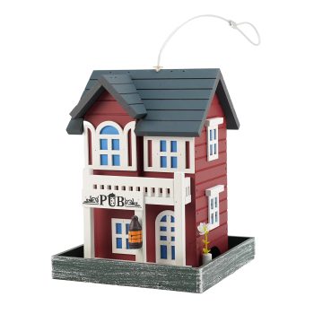 BIRDFEEDER, RED PUB, 7.1" X  6.7" X  9.1"