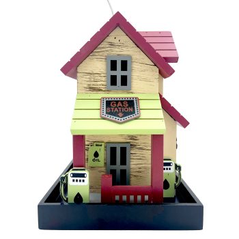 BIRDFEEDER GAS STATION, 7.1" X  6.7" X  9.1"