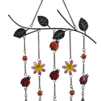 BRANCH WITH LADYBUGS WIND CHIME - METAL