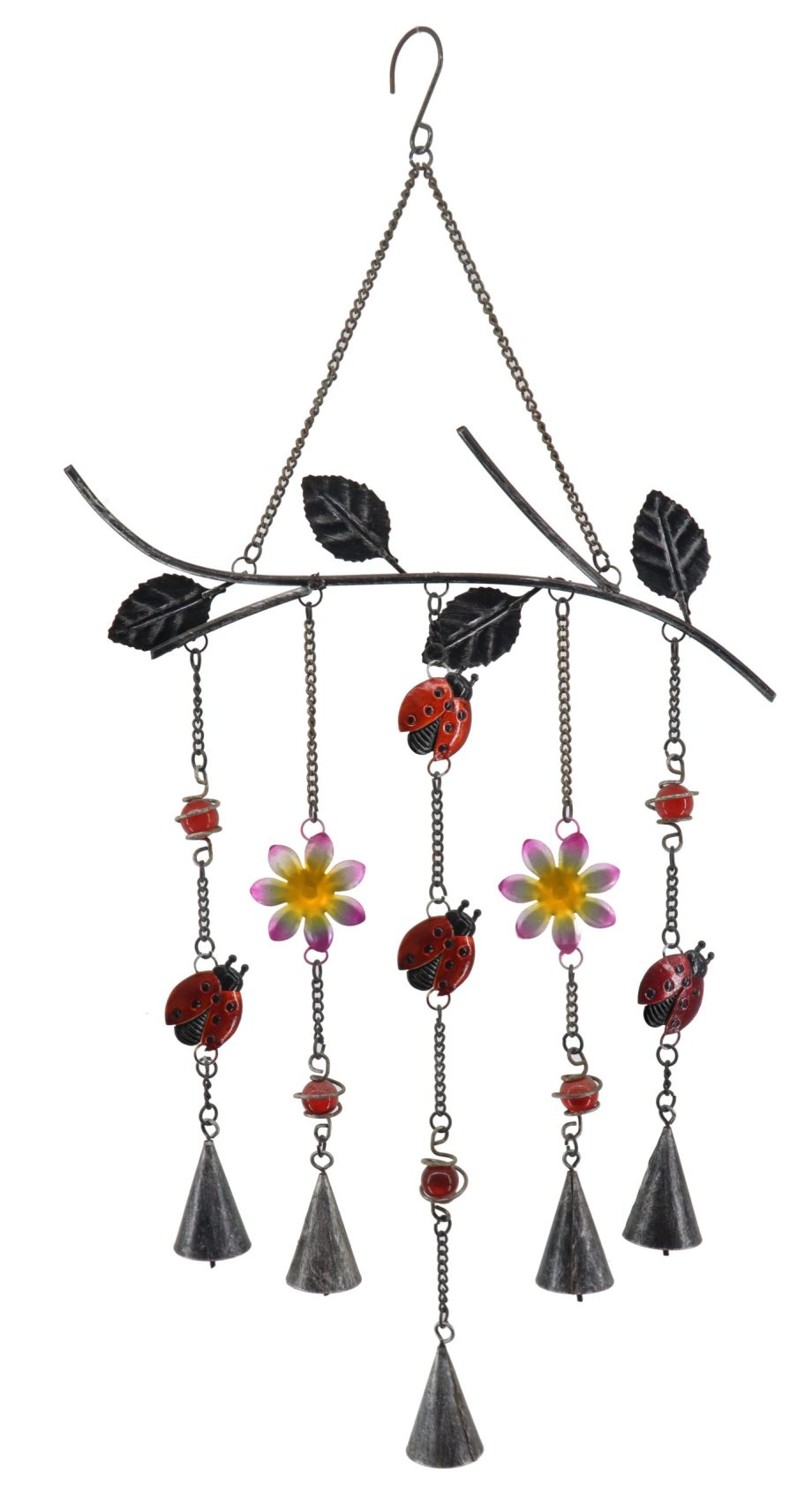 BRANCH WITH LADYBUGS WIND CHIME - METAL