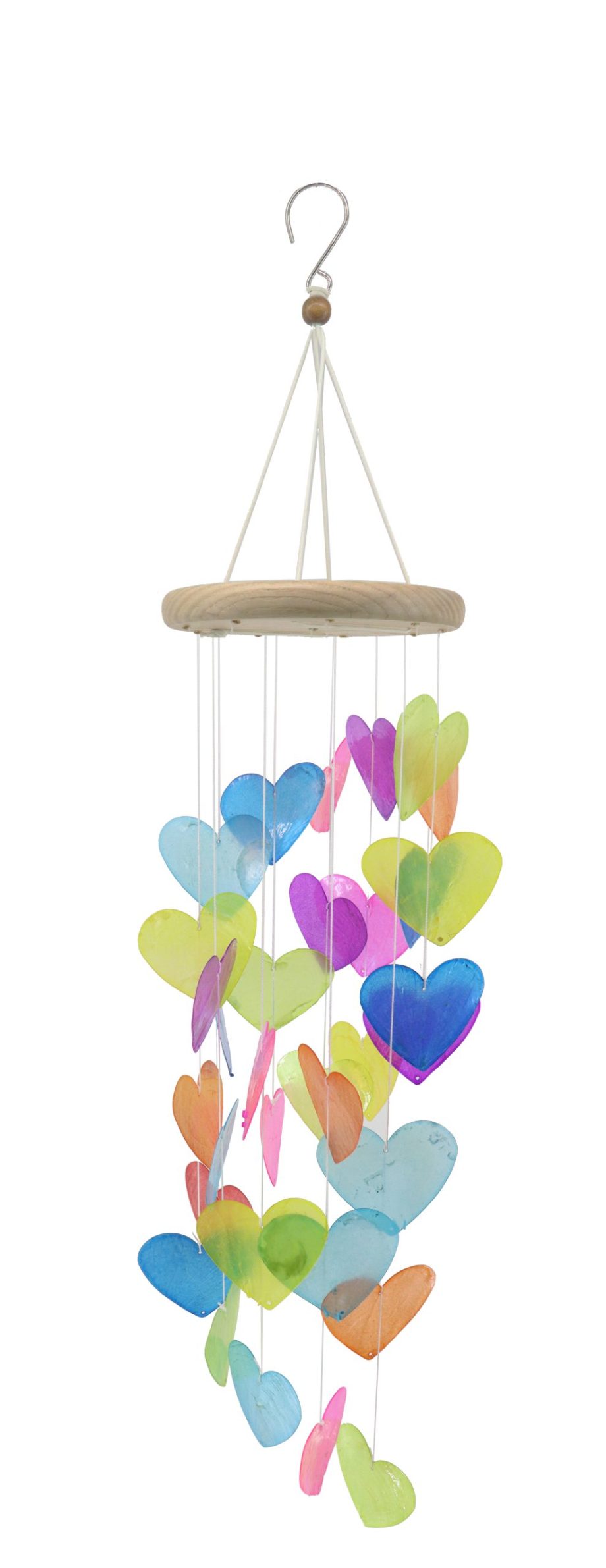 CAPIZ HEART SHELLS WIND CHIME