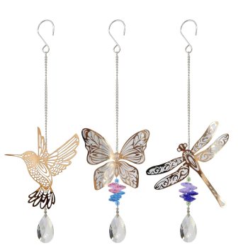 COPPER WINGED ANIMAL HANGING ORNAMENTS - 3 ASST