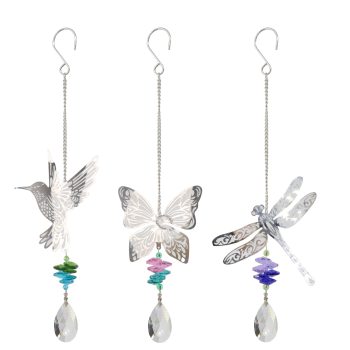 SILVER WINGED ANIMAL  HANGING ORNAMENTS - 3ASST