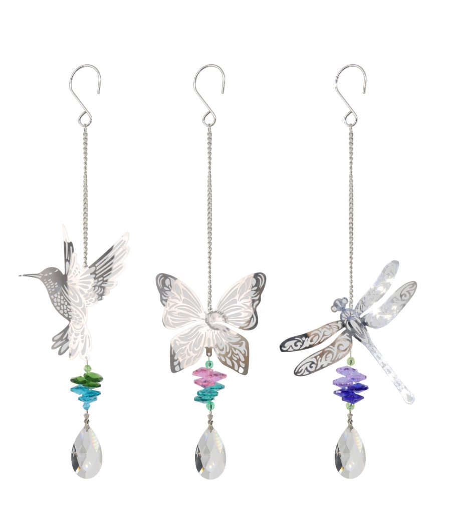 SILVER WINGED ANIMAL  HANGING ORNAMENTS - 3ASST