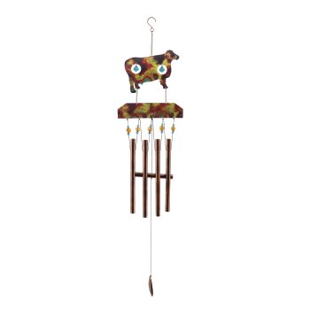 RUSTIC COW WIND CHIME - METAL