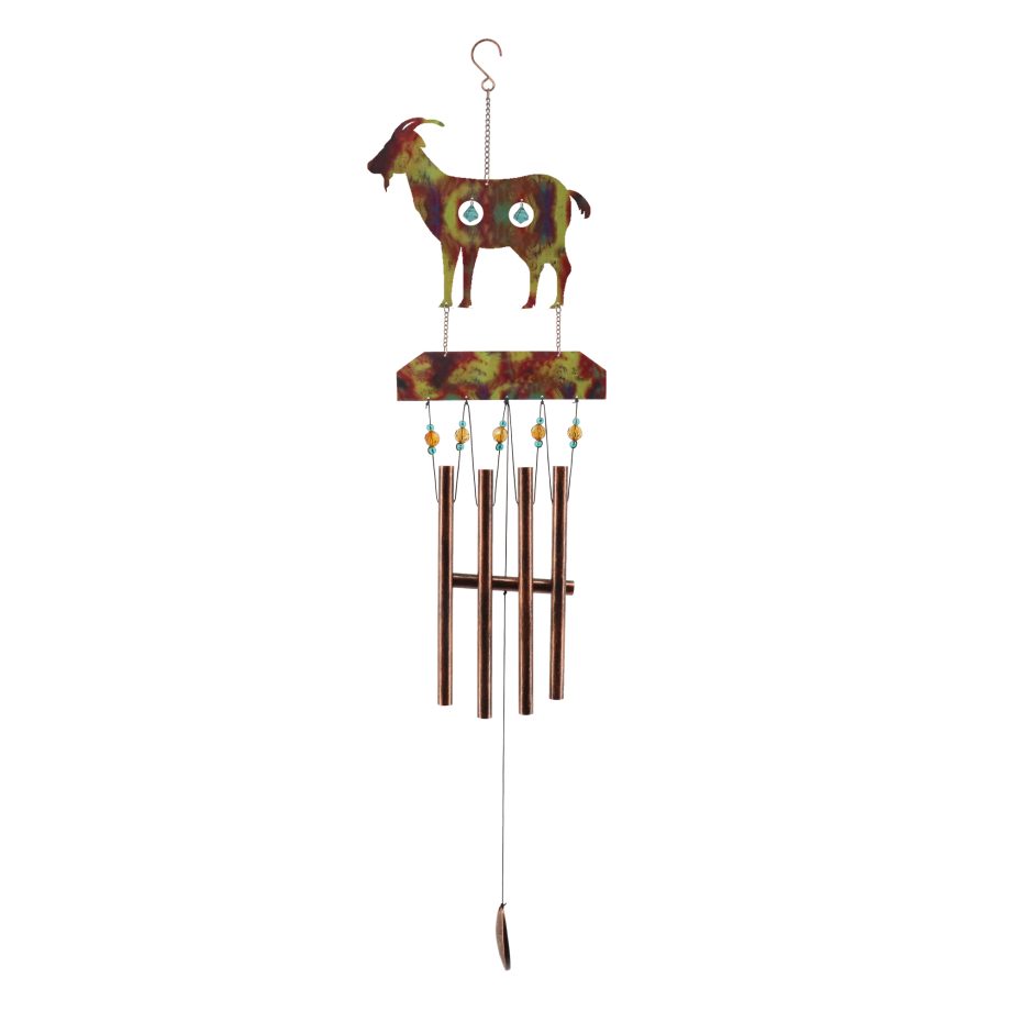 RUSTIC GOAT WIND CHIME - METAL