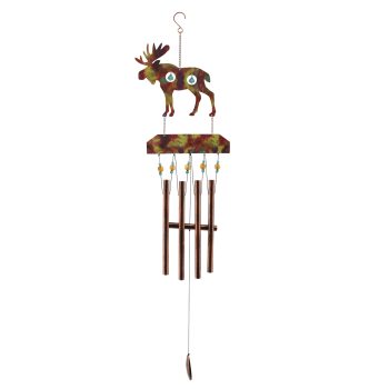 RUSTIC MOOSE WIND CHIME - METAL