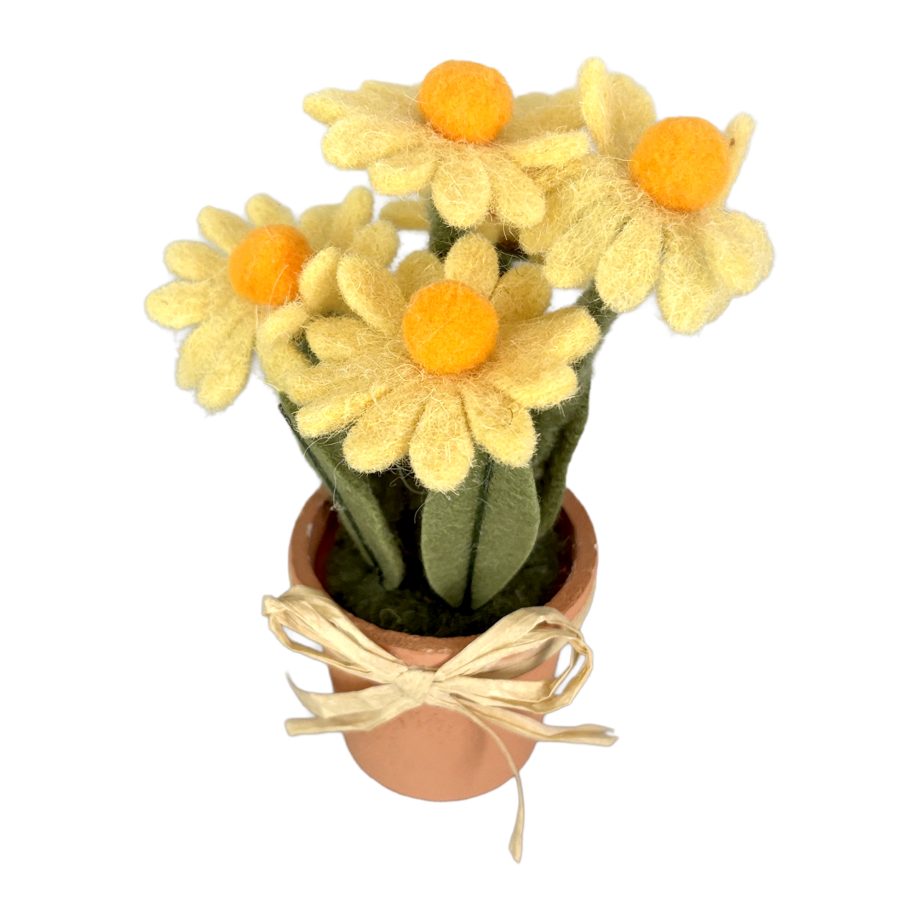 DAISES IN POT 6" YELLOW FELT
