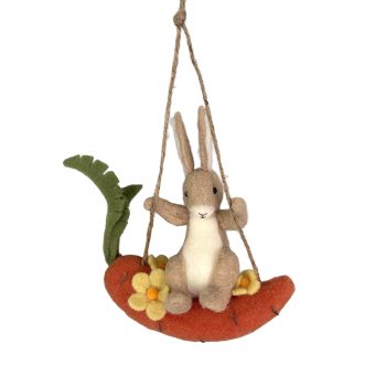 BUNNY ON CARROT 8" W/HANGER
