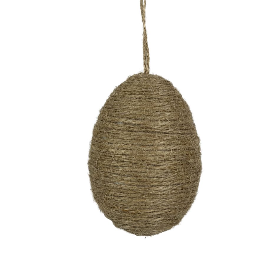 ORN JUTE EGG 4" NATURAL FINISH