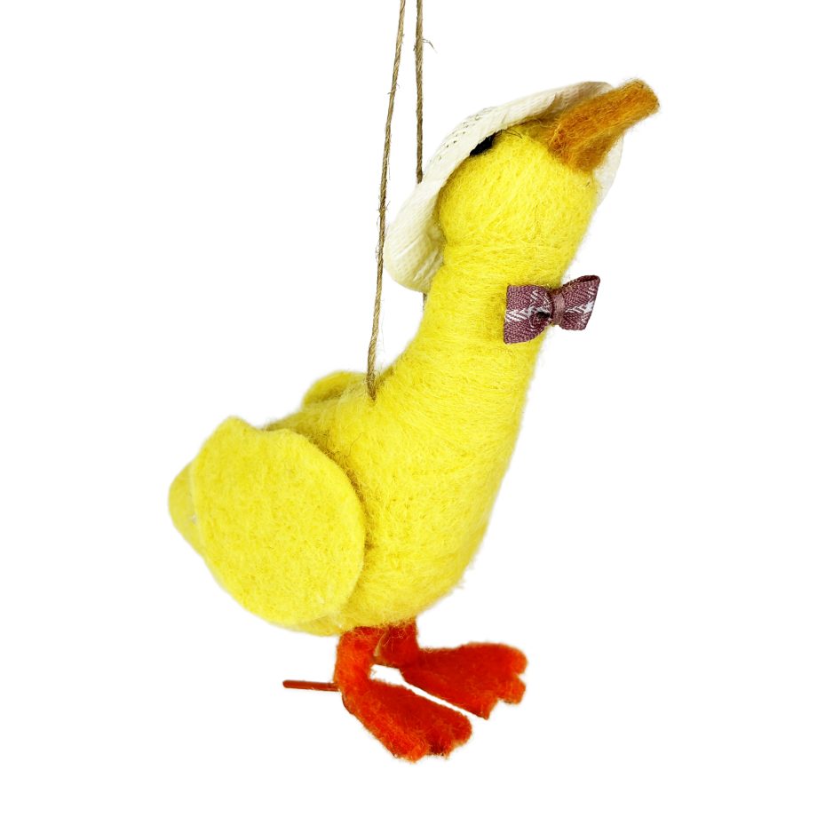 ORN DUCK W/HAT 5" YELLOW