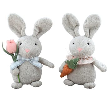 RABBIT DECOR PLUSH 9" 2/S