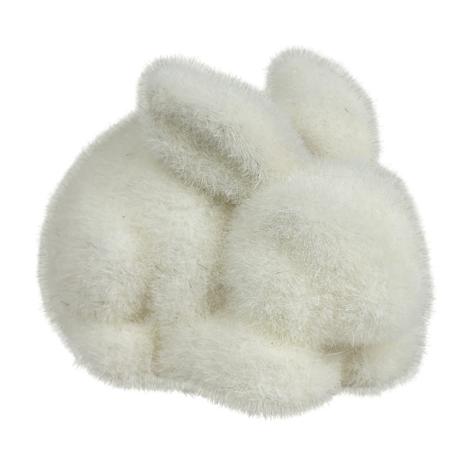 RABBIT CROUCHING 5" WHITE FLOCKED