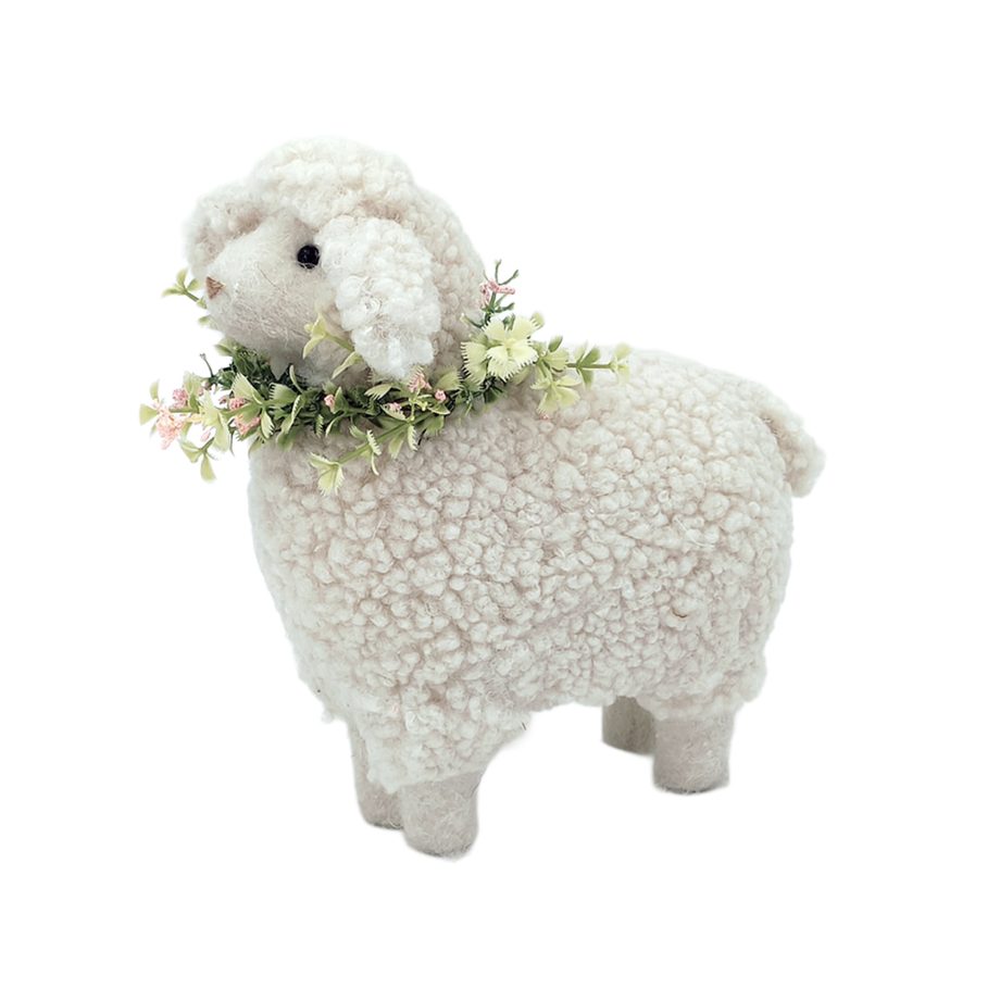 SHEEP STANDIND 8" NATURAL/CREAM