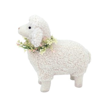 SHEEP STANDING 9" NATURAL/CREAM