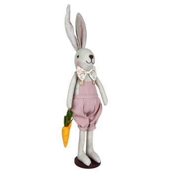 RABBIT STANDIND BOY 20.5" CREAM/PINK