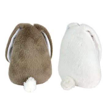 PLUSH BUNNY BACK 7" CREAM/BROWN 2/S