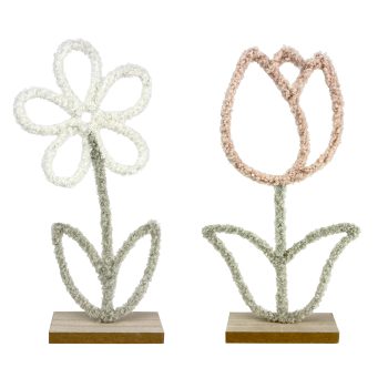 WIRE FLOWER ON STAND 12" 2/S