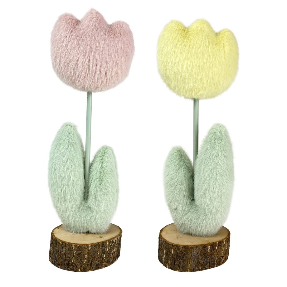 FABRIC TULIP ON STAND 12" 2/S