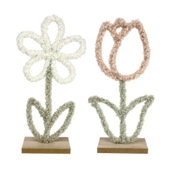 WIRE FLOWER ON STAND 9" 2/S