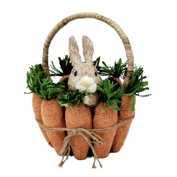 GRASS BUNNY IN Basket 13.5"H