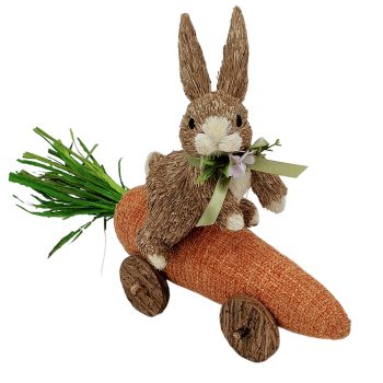GRASS BUNNY ON CARROT 8"H