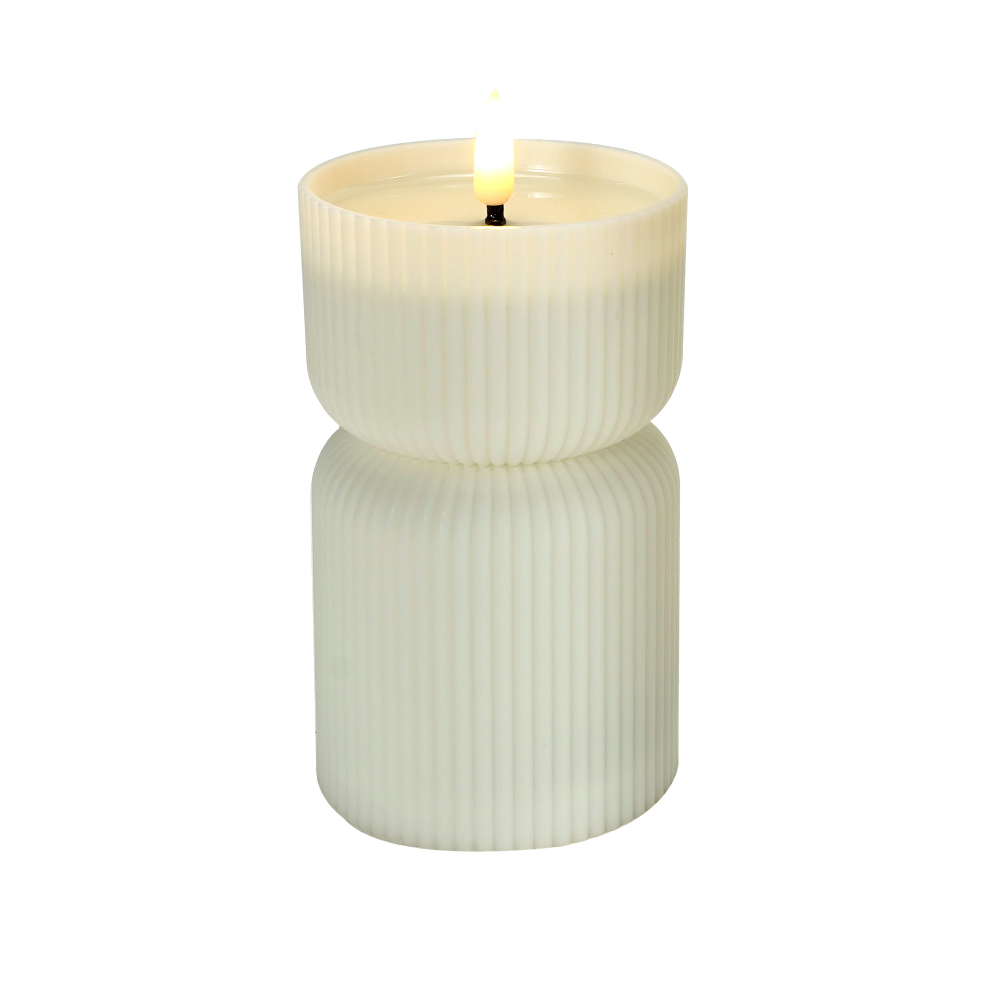 CANDLE LED O/D 3"X4"H 3D FLICKER FLAME 2AA W/TIMER