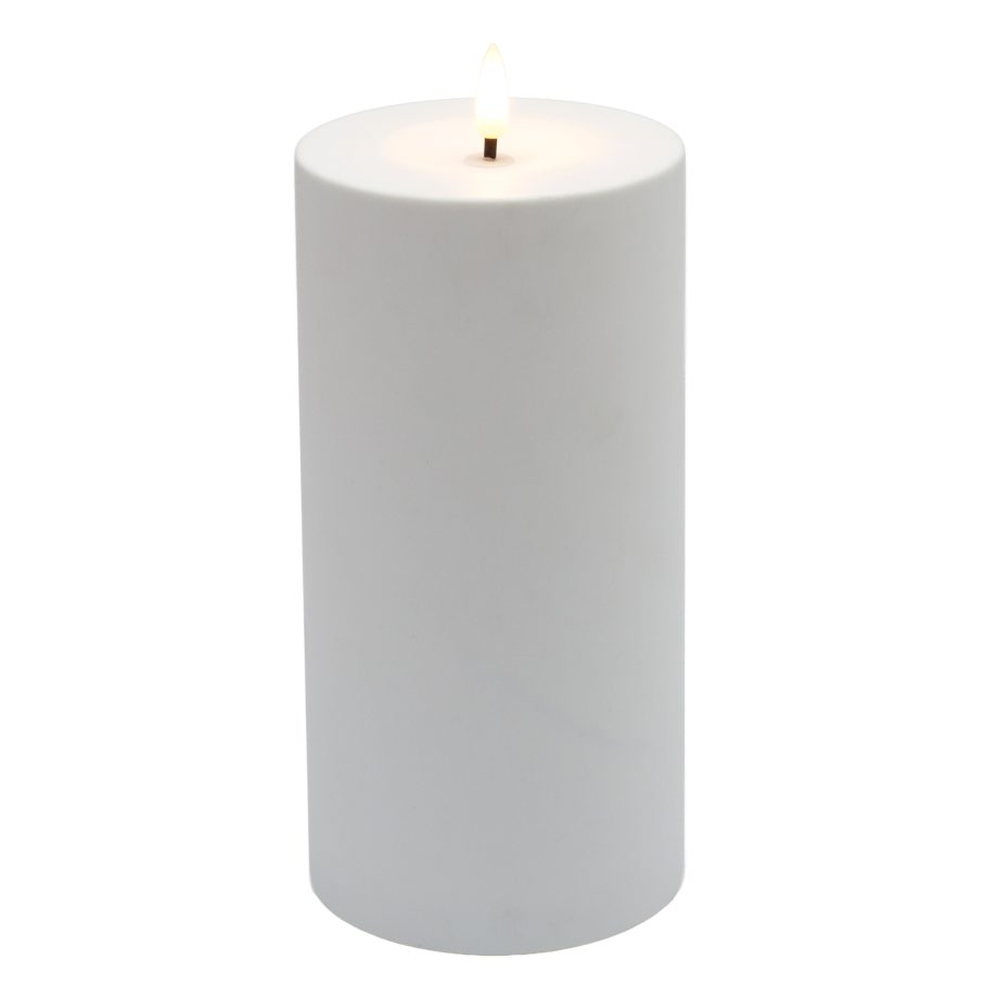 CANDLE LED O/D 4"X8""H 3D FLICKER FLAME 2AA W/TIMER