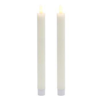 TAPER CANDLE 1"X9" 2PC 3D FLICKER FLAME 2AAA