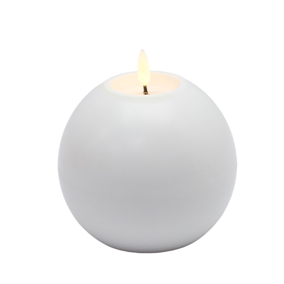 CANDLE LED SOLAR O/D 5" BALL 3D FLICKER FLAME INCL.1AA LB
