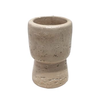 PILLAR CANDLE HOLDER CEMENT 2"X3.5"H NATURAL ECRU FINISH