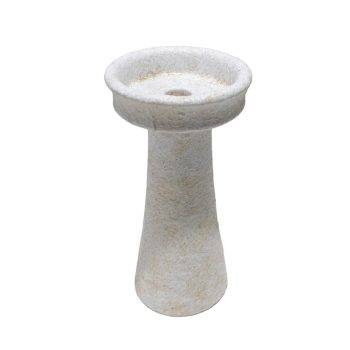 PILLAR CANDLE HOLDER CEMENT 4"X8"H NATURAL CREAM FINISH