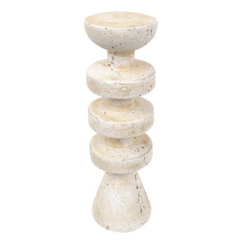 PILLAR CANDLE HOLDER 3.5"X12" MGO ECRU