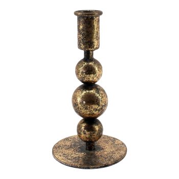 TAPER CANDLE HOLDER METAL 3"X6 ANTIQUE BRONZE