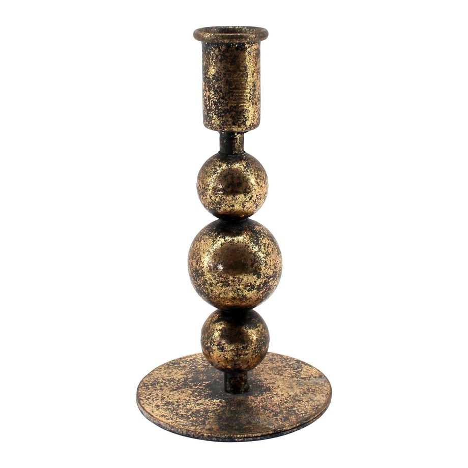 TAPER CANDLE HOLDER METAL 3"X6 ANTIQUE BRONZE