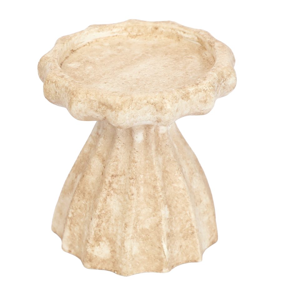 PILLAR CANDLE HOLDER 3.9"X4.14" NATURAL SAND FINISH