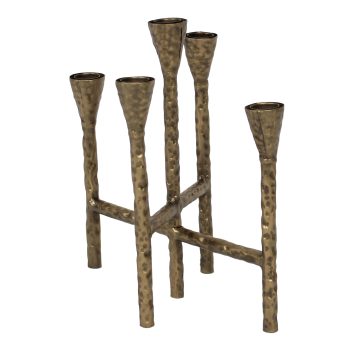 TAPER CANDLE HOLDER IRON X5 10"X10" BRONZE FINISH