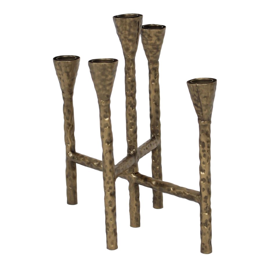 TAPER CANDLE HOLDER IRON X5 10"X10" BRONZE FINISH