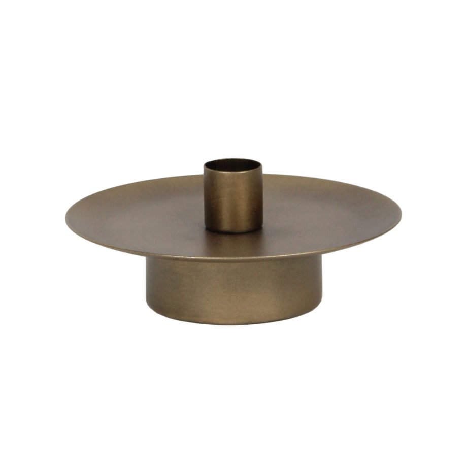 TAPER CANDLE HOLDER METAL 5.5"X2" BRONZE FINISH
