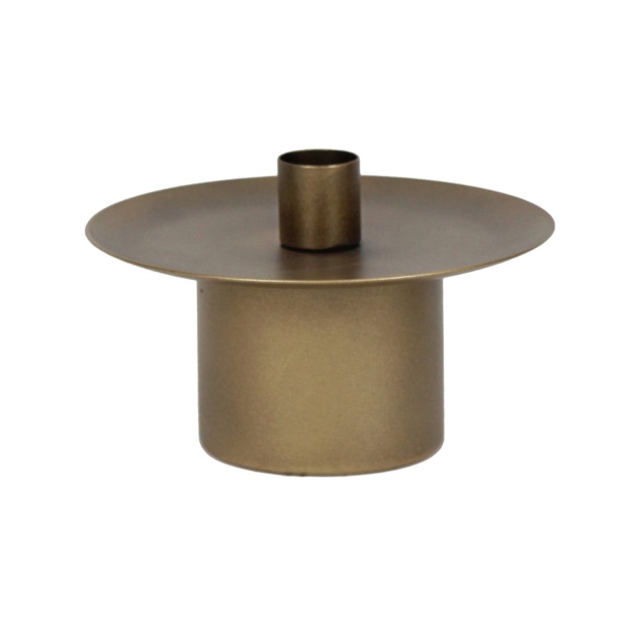 TAPER CANDLE HOLDER METAL 5.5"X3.5" BRONZE FINISH